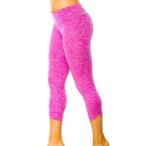 ELISABETTA ROGIANI Gigi Sport Band Side Gather 3/4 Leggings - Pink XS, EUC